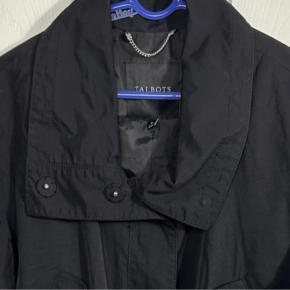 Talbots black jacket/windbreaker, size M, fully lined, snap closures, spring - Picture 2 of 14